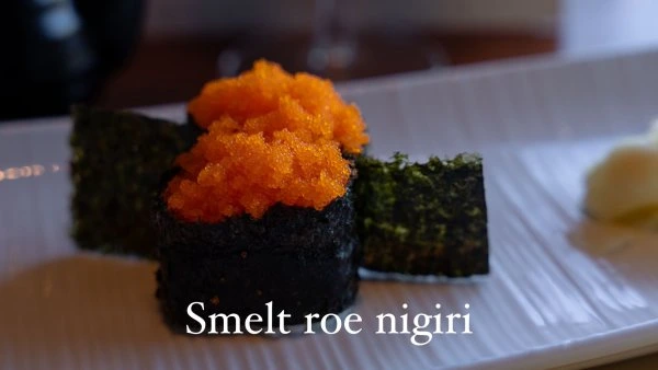 Rosewood Smelt Roe Nigiri